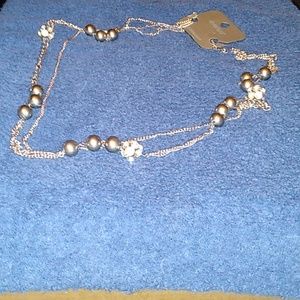 Silver layered necklace